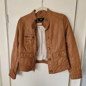 H&M Faux Leather Bomber Jacket